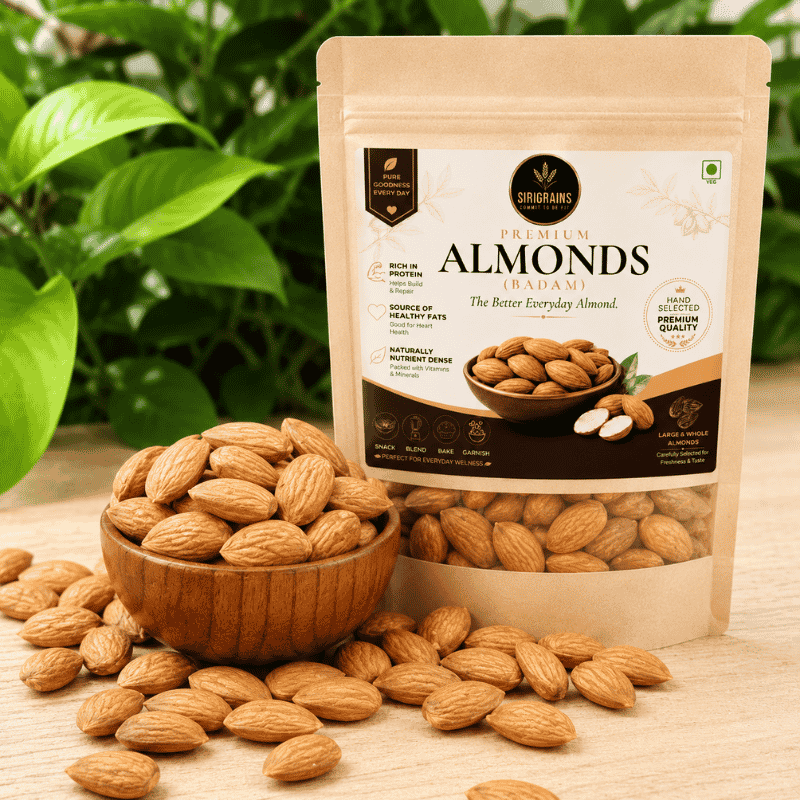 Premium California Almonds Luxury Dry Fruit Photography Natural Badam Sirigrains