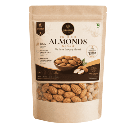 Premium Almonds Badam California Whole Almonds Natural Healthy Dry Fruits Sirigrains