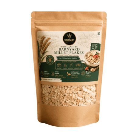 Organic Barnyard Millet Flakes (500g) - Instant Breakfast Cereal | Gluten-Free, Low GI | Supports Thyroid, Liver Health & Lactation | Sanwa/Oodhalu Flakes