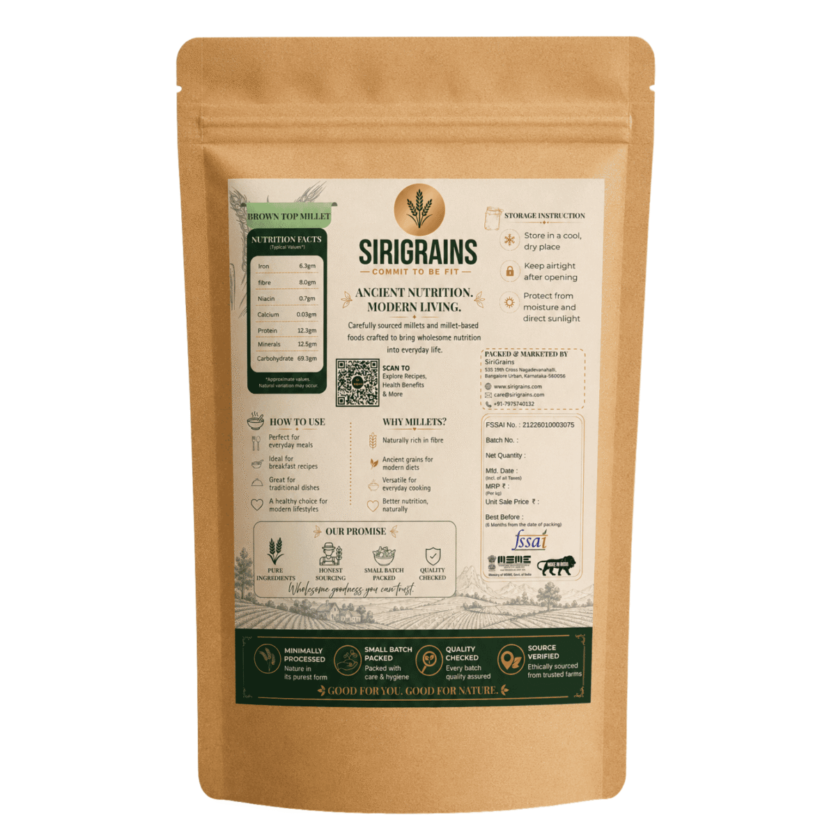 Authentic Browntop Millet Carefully Sourced from Indian Farms and Packed Fresh by Sirigrains