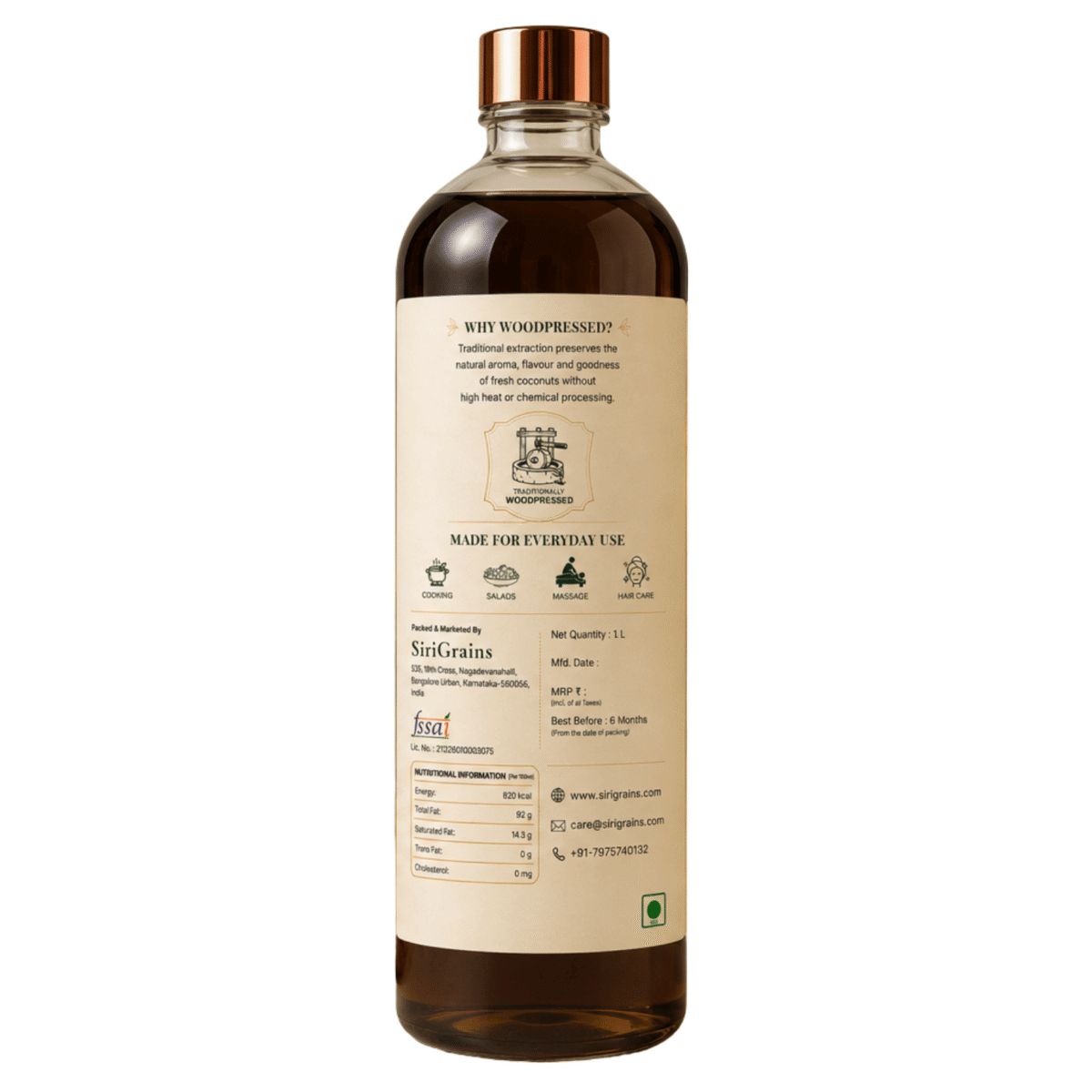 Wood Pressed Black Sesame Oil 1L – Lakdi Ghani Unrefined