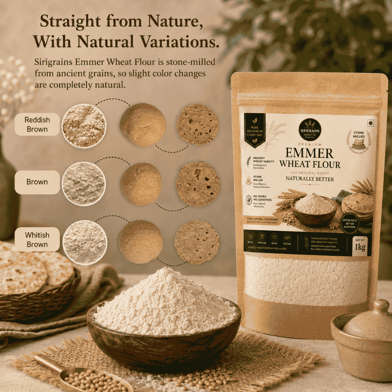 Khapli Atta Used for Soft Chapatis Artisan Bread Parathas Healthy Baking and Traditional Indian Recipes by Sirigrains