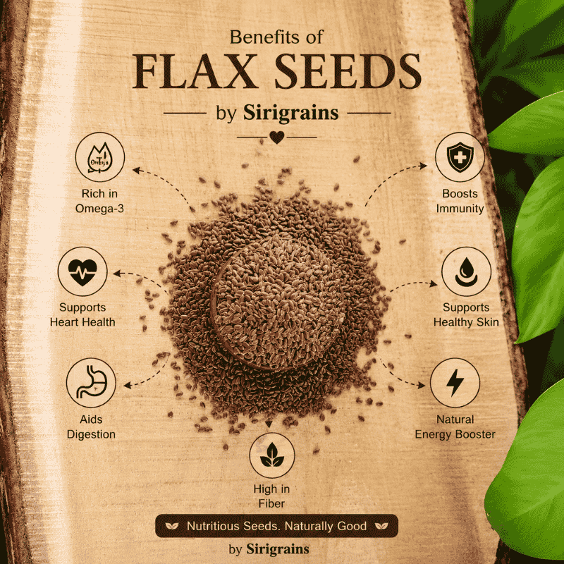 Flax Seeds Benefits Rich in Omega 3 Fiber Protein and Daily Wellness Nutrition Sirigrains