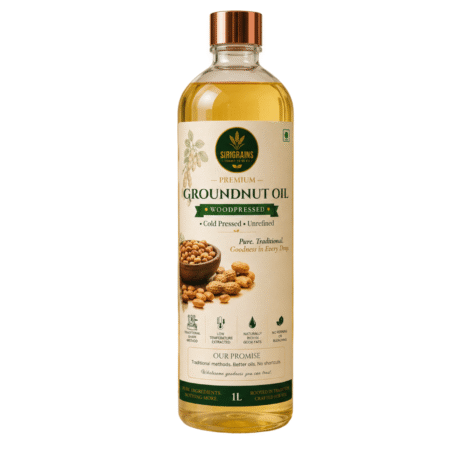 SiriGrains Wood Pressed Groundnut Oil Cold Pressed Lakdi Ghani Peanut Oil Traditionally Extracted for Everyday Cooking