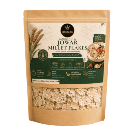 SiriGrains Organic Jowar Millet Flakes Premium Whole Grain Sorghum Breakfast Naturally Gluten Free Ready to Cook