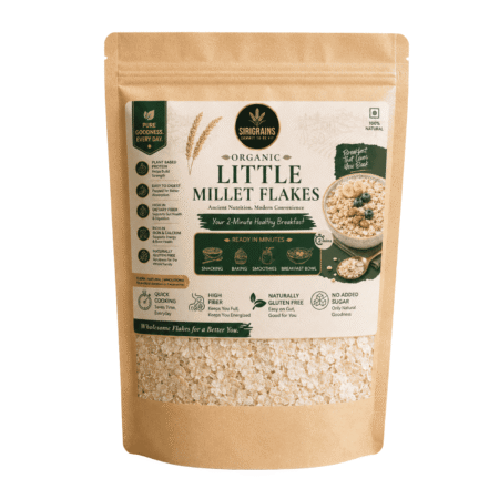 SiriGrains Organic Little Millet Flakes Premium Ancient Whole Grain Breakfast Naturally Gluten Free Ready to Cook