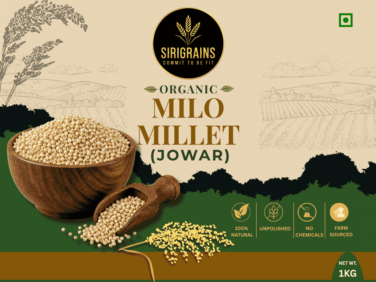 sirigrains organic milo millet ancient Whole Grain for weight loss, label