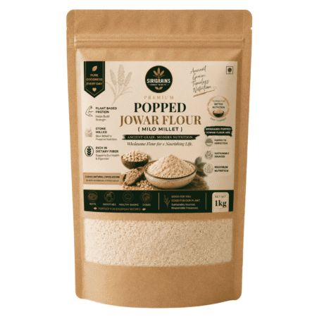 Sirigrains Popped Jowar Flour Traditional Roasted Sorghum Flour Instant Ready to Eat Heritage Grain Nutrition