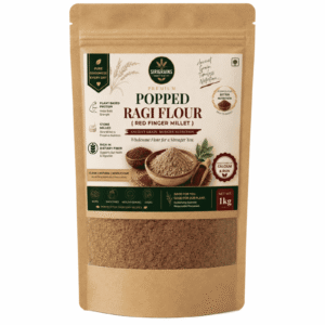 Popped Red Finger Millet Flour, 500gm Roasted Ragi Flour 7 Sirigrains Popped Red Finger Millet Flour Traditional Ragi Hurihittu Ready to Eat Stone Ground Heritage Nutrition
