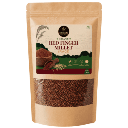Organic Red Finger Millet (Ragi / Nachni) - 1kg | Highest Calcium