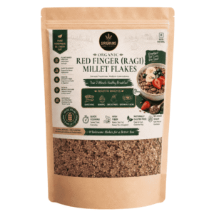 SiriGrains Organic Ragi Millet Flakes Premium Red Finger Millet Whole Grain Breakfast Naturally Gluten Free Ready to Cook