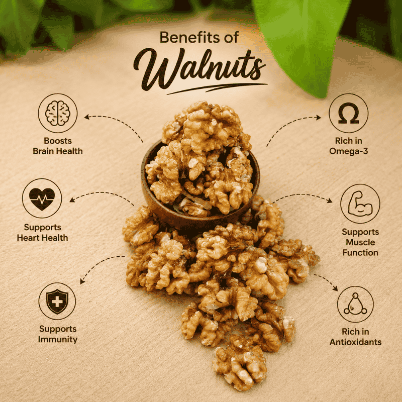 Walnut Benefits Rich in Omega 3 Healthy Fats Protein and Brain Supporting Nutrition Sirigrains