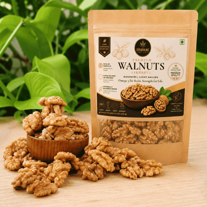 Premium Kashmiri Walnut Kernels Luxury Dry Fruit Photography Natural Akhrot Sirigrains
