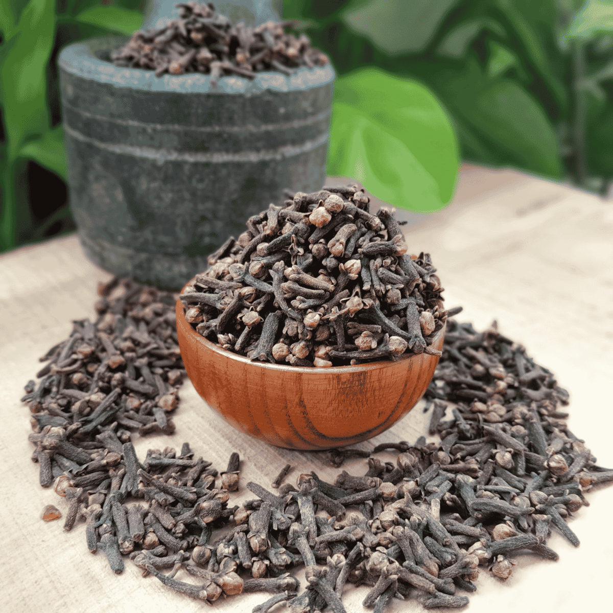 Natural Whole Cloves Laung in Wooden Bowl Premium Aromatic Spice by Sirigrains