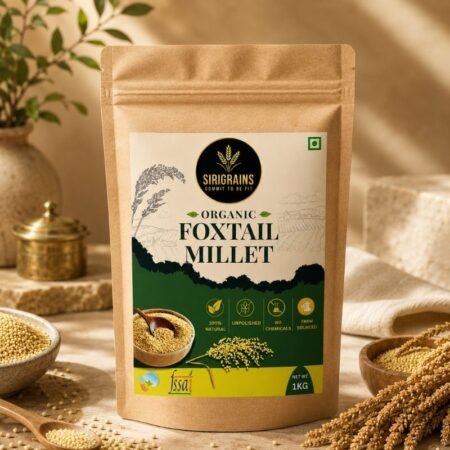 Organic Foxtail Millet (Kangni) - Low GI grain from SiriGrains, Bangalore