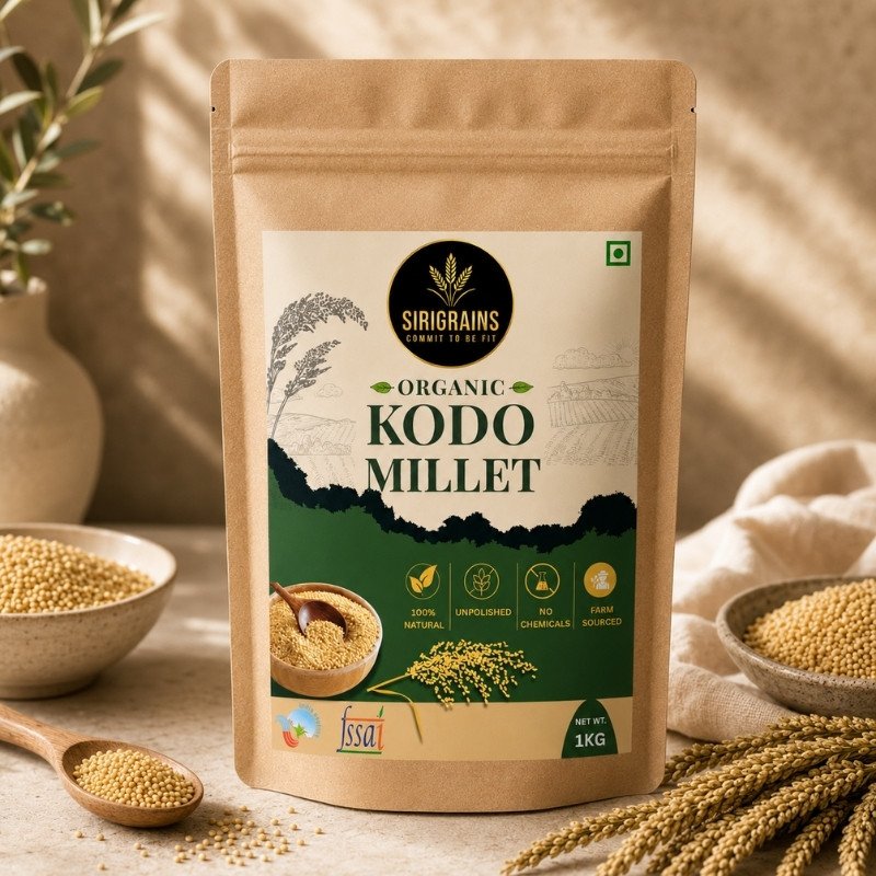 Organic Kodo Millet (Kodra/Varagu) - Prebiotic grain for gut health from SiriGrains