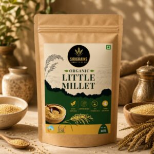 SiriGrains Organic Little Millet (Samai / Kutki) - 1kg | Low GI, High Calcium, Gluten-Free Grain for Diabetes & Bone Health
