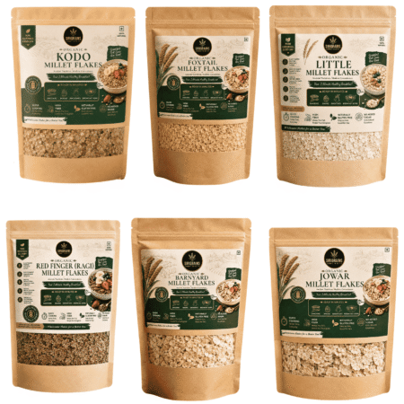 SiriGrains Millet Flakes Combo Pack 6 Ancient Whole Grain Breakfast Flakes Naturally Gluten Free Heritage Millets